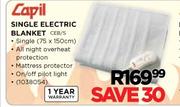 Capil Single Electric Blanket-Each