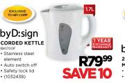 byD:sign 1.7L Corded Kettle-Each