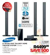 Samsung 5.1 3D Blu-Ray Tallboy Home Theatre System(HTF5550)
