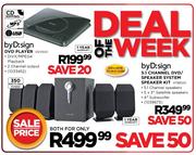 ByD:sign DVD Player (DVX500) & 5.1 Channel DVD/Speaker System Speaker Kit 