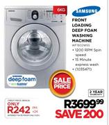 Samsung Front Loading Deep Foam Washing Machine-6kg(WF1602WSS)