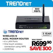 Trendnet Wireless N ADSL Modem Router