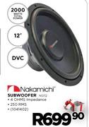 Nakamichi 12" 2000W DVC Subwoofer(NG112)