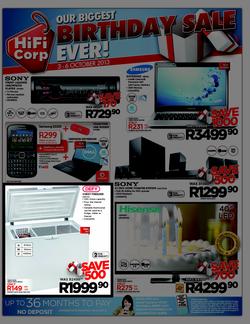 HiFi Corp : Our Biggest Birthday Sale Ever (3 Oct - 6 Oct 2013), page 1