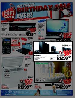 HiFi Corp : Our Biggest Birthday Sale Ever (3 Oct - 6 Oct 2013), page 1