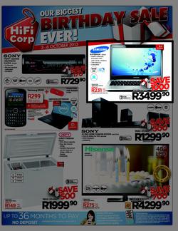 HiFi Corp : Our Biggest Birthday Sale Ever (3 Oct - 6 Oct 2013), page 1