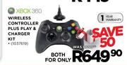 XBox 360 Wireless Controller Plus Play & Charger Kit