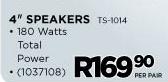 Pioneer 4" Speakers(TS-1014)-Per Pair