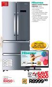 Hisense 510ltr French Door Fridge/Freezer