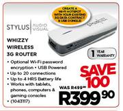 Stylus Whizzy Wireless 3G Router-Each