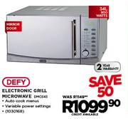 Defy Electronic Grill Microwave(DMO343)