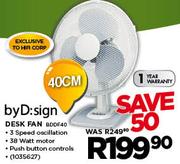 By D:sign Desk Fan(BDDF40)- Each