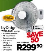 By D:sign Wall Fan(BDMF40)- Each