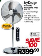 By D:sign Chrome Pedestal Fan(BDPF40C)- Each