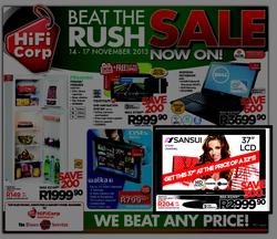 HiFi Corp : Beat The Rush Sale, Now On (14 Nov - 17 Nov 2013), page 1