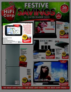 HiFi Corp : Festive Savings (12 Dec - 24 Dec 2013), page 1