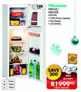 Hisense Fridge/Freezer-168L