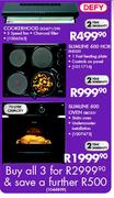 Defy Cookerhood DCH271/290, Slimline 600 Hob DHD330 And Oven DBO331