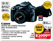 Canon Digital SLR Camera Package And 18-55MM Lens 1100D
