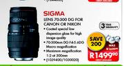 Sigma Lens 70-300 DG For Canon Or Nikon