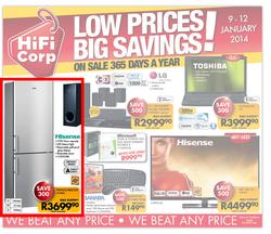 HiFi Corp : Low Prices, Big Savings (9 Jan - 12 Jan 2014), page 1