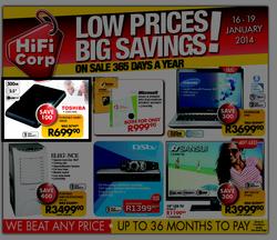 HiFi Corp : Low Prices, Big Savings (16 Jan - 19 Jan 2014), page 1