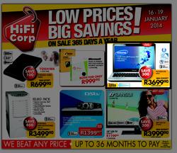 HiFi Corp : Low Prices, Big Savings (16 Jan - 19 Jan 2014), page 1