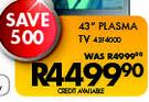 Samsung 43" Plasma TV 43F4000