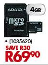 Adata Micro SD Card With SD Adaptor-4GB