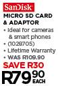 SanDisk 4GB Micro SD Card & Adaptor Each