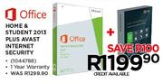 Office Home & Student 2013 Plus Avast Internet Security