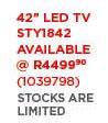 Sansui 42" LED TV STY1842