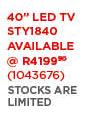 Sansui 40" LED TV STY1840
