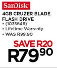 SanDisk 4GB Cruzer Blade Flash Drive