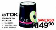 TDK 100 Pack CD Package