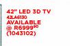 LG 42" LED 3D TV 42LA6130