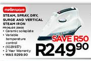 Mellerware Steam,Spray,Dry,Surge And Vertical Steam Iron-Each