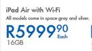 Apple iPad Air With Wi-Fi 16GB-Each