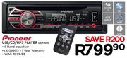 Pioneer USB/CD/MP3 Player DEH1550
