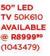 Hisense 50" LED TV 50K610