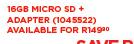 Toshiba 16GB Micro SD + Adapter 1045522