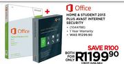 Office Home & Student 2013 Plus Avast Internet Security