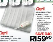 Capil Single Electric Blanket CEB/S