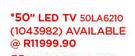 LG 50" LED TV-50LA6210