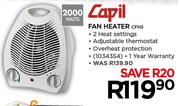 Capil 2000 Watts Fan Heater-CFH3