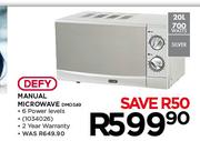 Defy 20L 700W Manual Microwave-DM0349