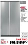 Defy 556L Nett Side-By-Side Fridge/Freezer-DFF391