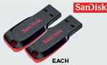 SanDisk 8GB Cruzer Blade Flash Drive Each