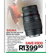 Sigma Lens (70-300 DG) For Nikon Or Canon