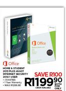 Office Home & Student 2013 Plus Avast Internet Security 2014 1 User